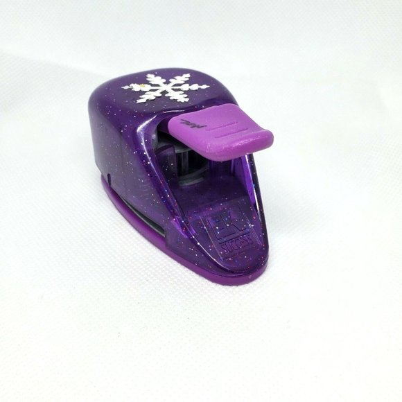 Purple Glitter EK Success Snowflake Pop Up Craft Paper Shaper Scrapbooking - Picture 3 of 12